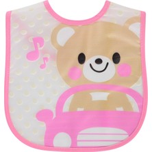 Civil Baby Tatlı Ayı Baskılı Mama Önlüğü - Pembe