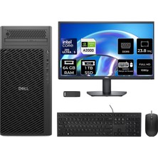 Dell Pro Max T2 Core Ultra 9 285 Rtx 2000 Ada 16GB 64GB Ram 1tb SSD 23.8" Fhd Freedos FCT22508P608 Masaüstü Iş Istasyonu + Per4 USB Bellek