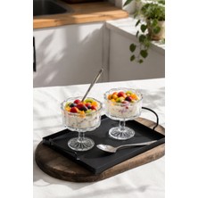Porsima RYGX080 Reflela 6lı Ayaklı Cam Kase Puding Tatlı ve Dondurma Kasesi Lokumluk Şekerlik Kase Seti Çerez Kasesi 250ML