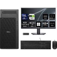 Dell Pro Max T2 Core Ultra 7 265 Rtx 5070 12GB 128GB Ram 1tb SSD 23.8" Fhd WIN11 Pro FCT2250416P716 Masaüstü Iş Istasyonu + Per4 USB Bellek