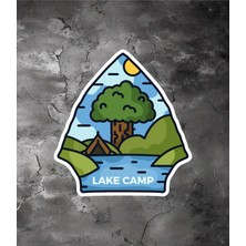 Sticker Usta Doğa Göl Kamp Sticker - Araba Oto Motosiklet Karavan Cam Sticker - 00293
