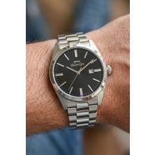 Slazenger Gümüş Erkek Kol Saati | 42 mm Paslanmaz Çelik Kasa, Siyah Kadran
