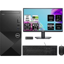 Dell Vostro 3030MT Core I3 12100 Gt 1030 4gb 64GB Ram 2tb SSD 27" Fhd Freedos N6001VDT3030MTP1035 Masaüstü Bilgisayar + Per4 USB Bellek