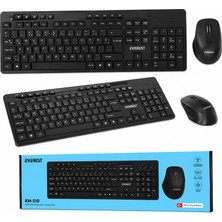 Savarga Kablosuz Multimedia Klavye - Mouse Seti Siyah Q Klavye KM-510 (4801)