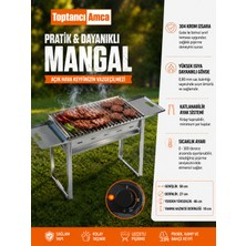 Toptancı Amca Araç Arkası Mangal Bagaj Mangalı Metal Gövde Krom Izgara 27 x 50 cm 4 Kişilik Mangal Katlanır Kolay Temizlenir  Izgara