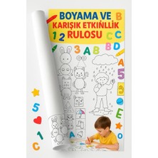 Haydi Dekor Okul Öncesi Eğitici Boyama Rulosu – Harf, Sayı, Şekil, Çizgi ve Eşleştirme Etkinlikleri (30X500 Cm) Rulo Kağıt