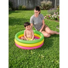 Nk Spor Bw Şişme Aile ve Çocuk Havuzu Kombini - 70 cm / 1 Metre / 211X132 cm 3 Farklı Boyut Seçeneği - Balkon, Bahçe, Teras Uyumlu Pratik Havuz Seti