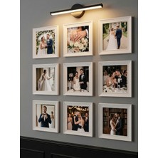 Wooden Factory 9 Adet Siyah Çerçeve Seti – 20X20 cm Kare Duvar Dekoru ve Fotoğraf Çerçevesi