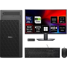 Dell Pro Max T2 Core Ultra 7 265K Rtx 2000 Ada 16GB 96GB Ram 1tb SSD 27" Fhd WIN11 Home FCT22507P806 Masaüstü Iş Istasyonu + Per4 USB Bellek
