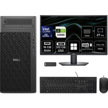 Dell Pro Max T2 Core Ultra 7 265 Rtx 2000 Ada 16GB 16GB Ram 512GB SSD 27" Fhd WIN11 Pro FCT22506P829 Masaüstü Iş Istasyonu + Per4 USB Bellek