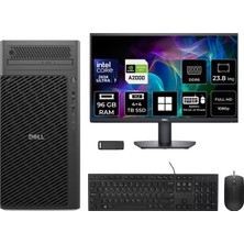Dell Pro Max T2 Core Ultra 7 265K Rtx 2000 Ada 16GB 96GB Ram 4tb SSD + 4tb SSD 23.8" Fhd WIN11 Pro FCT22507P713 Masaüstü Iş Istasyonu + Per4 USB Bellek