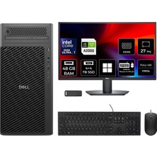 Dell Pro Max T2 Core Ultra 7 265K Rtx 2000 Ada 16GB 48GB Ram 4tb SSD + 4tb SSD 27" Fhd WIN11 Pro FCT22507P845 Masaüstü Iş Istasyonu + Per4 USB Bellek