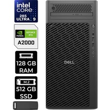 Dell Pro Max T2 Core Ultra 9 285 Rtx 2000 Ada 16GB 128GB Ram 512GB SSD WIN11 Pro FCT22508P427 Masaüstü Iş Istasyonu + Per4 USB Bellek