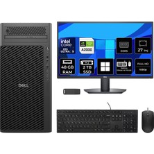 Dell Pro Max T2 Core Ultra 9 285 Rtx 2000 Ada 16GB 48GB Ram 2tb SSD 27" Fhd WIN11 Pro FCT22508P843 Masaüstü Iş Istasyonu + Per4 USB Bellek