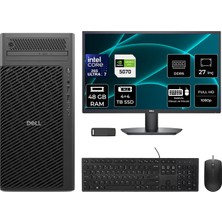 Dell Pro Max T2 Core Ultra 7 265 Rtx 5070 12GB 48GB Ram 4tb SSD + 4tb SSD 27" Fhd Freedos FCT2250416P749 Masaüstü Iş Istasyonu + Per4 USB Bellek