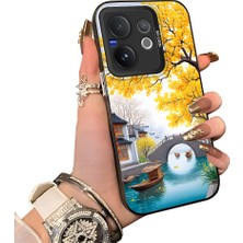 HONTINGA Vivo V60 5g ile Uyumlu Kılıf Silikon Kenar Sert Arka Kamera Koruyucu Basitlik Anti Düşme Kamera Korumalı Manzara Desen Couple Telefon Kılıfı Kadın ve Erkek Için Uygundur K1-1535