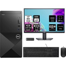 Dell Vostro 3030MT Core I3 12100 48GB Ram 2tb SSD 27" Fhd Freedos N6001VDT3030MTP911 Masaüstü Bilgisayar + Per4 USB Bellek