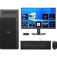 Dell Pro Max T2 Core Ultra 9 285K Rtx 2000 Ada 16GB 64GB Ram 1tb SSD 27" Fhd WIN11 Pro FCT225011P848 Masaüstü Iş Istasyonu + Per4 USB Bellek