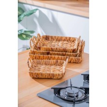Acar Wicker 4 Parça Hasır Kare Sepet SEP-06997