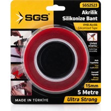 Savarga 15MMX5YRD Vhb Akrilik Silikonize Bant Çift Taraflı Bant (4801)