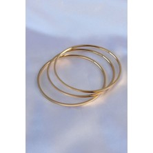 Skygo 316L Çelik Gold Renk  Ajda Model Kadın 60 mm Bilezik - TJ-BB5360