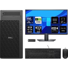 Dell Pro Max T2 Core Ultra 9 285 Rtx 2000 Ada 16GB 16GB Ram 1tb SSD 27" Fhd Freedos FCT22508P734 Masaüstü Iş Istasyonu + Per4 USB Bellek