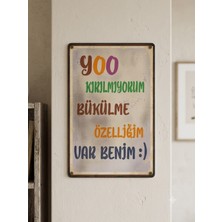 Elif Aksesuar Retro Mdf Yazılı Duvar Panosu 28*18CM (Yoo Kırılmıyorum Bükülme Özelliğim Var Benim)