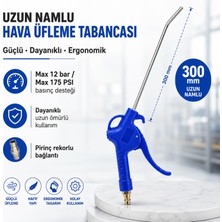 Nzb (1 Adet) Uzun Pirinç Rekorlu Metal Hava Tabancası 300 mm Üfleme Temizleme Tabancası Kompresör Uyumlu