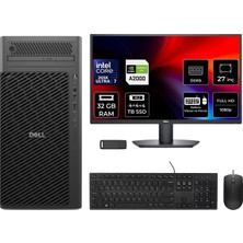 Dell Pro Max T2 Core Ultra 7 265K Rtx 2000 Ada 16GB 32GB Ram 12TB SSD 27" Fhd Freedos FCT22507P744 Masaüstü Iş Istasyonu + Per4 USB Bellek