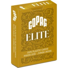 Copag %100 Plastik Oyun Kartları, Poker Boyu Endeks Tek Deste, Altın Sarısı