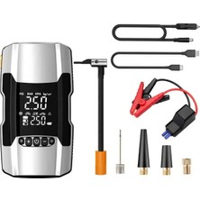 Tastech 12000 Mah Akü Takviye Cihazi + 150PSİ Lastik Şişirme Hava Kompresörü LCD Ekran Powerbank LED Lamba