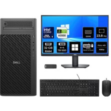 Dell Pro Max T2 Core Ultra 9 285K Rtx 2000 Ada 16GB 32GB Ram 4tb SSD + 4tb SSD 27" Fhd WIN11 Pro FCT225011P839 Masaüstü Iş Istasyonu + Per4 USB Bellek