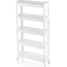 Savarga Rafty 5 Katlı Tekerlekli Sepet Organizer Düzenleyici Raf Ünitesi 465X145X850MM (4801)