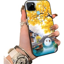 HONTINGA Realme C25Y ile Uyumlu Kılıf Silikon Kenar Sert Arka Kamera Koruyucu Basitlik Anti Düşme Kamera Korumalı Manzara Desen Couple Telefon Kılıfı Kadın ve Erkek Için Uygundur K1-1535