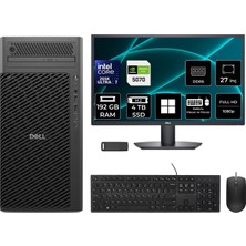Dell Pro Max T2 Core Ultra 7 265K Rtx 5070 12GB 192GB Ram 4tb SSD 27" Fhd WIN11 Home FCT22505P826 Masaüstü Iş Istasyonu + Per4 USB Bellek