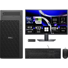 Dell Pro Max T2 Core Ultra 9 285 Rtx 4000 Ada 20GB 144GB Ram 2tb SSD 27" Fhd WIN11 Pro FCT225012P867 Masaüstü Iş Istasyonu + Per4 USB Bellek