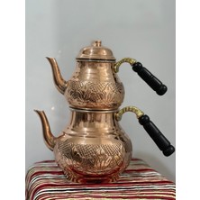 Uzunoğlu Bakır Bakır Çaydanlık Orta Boy