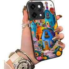 HONTINGA Oppo Reno 14 Pro 5g ile Uyumlu Kılıf Silikon Kenar Sert Arka Kamera Koruyucu Basitlik Anti Düşme Kamera Korumalı Yağlı Boya Desen Couple Telefon Kılıfı Kadın ve Erkek Için Uygundur K1-1536