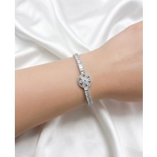 Stainless Steel Baget Taşlı Çelik Bileklik - Kararmaz Çelik - Özel Tasarım