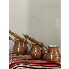 Uzunoğlu Bakır Bakır Cezve 3lü Set