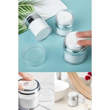 Omilife Krem Kutusu Kozmetik Kavanoz Akrilik Krem Doldurulabilir Vakumlu Şişe Basın Stili Krem Kavanoz 50 ml