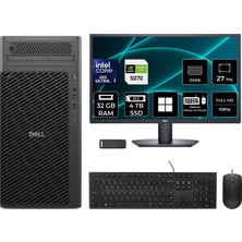 Dell Pro Max T2 Core Ultra 7 265 Rtx 5070 12GB 32GB Ram 4tb SSD 27" Fhd WIN11 Pro FCT2250416P838 Masaüstü Iş Istasyonu + Per4 USB Bellek