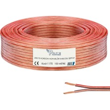 Poke 2x0.75 Hoparlör Kablosu Şeffaf Kordon 100MT PK-1170