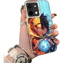 HONTINGA Vivo Y28 ile Uyumlu Kılıf Silikon Kenar Sert Arka Kamera Koruyucu Basitlik Anti Düşme Kamera Korumalı Anime Desen Couple Telefon Kılıfı Kadın ve Erkek Için Uygundur K1-1539