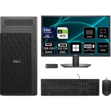 Dell Pro Max T2 Core Ultra 7 265 Rtx 5070 12GB 128GB Ram 512GB SSD 27" Fhd WIN11 Pro FCT2250416P859 Masaüstü Iş Istasyonu + Per4 USB Bellek