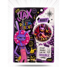 Fynbos Digital Circus Jax 44 mm Şişe Açacaklı Metal Anahtarlık ve Rozet Seti | Koleksiyonluk Fan Hediyesi