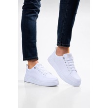 Liger Akıllı Bağcık Hafif Comfort Taban Günlük Erkek Sneaker Ayakkabı Beyaz
