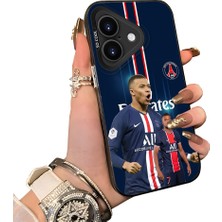 HONTINGA iPhone 16 Plus ile Uyumlu Kılıf Silikon Kenar Sert Arka Kamera Koruyucu Basitlik Anti Düşme Kamera Korumalı Mbappé Desen Couple Telefon Kılıfı Kadın ve Erkek Için Uygundur K1-1538