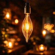 K2 Global Filament Rustik Ampul 4W E14 423 Lümen 2700K Gün Işığı Mum Tip Dekoratif Ampul