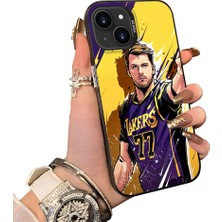 HONTINGA iPhone 14 Plus ile Uyumlu Kılıf Silikon Kenar Sert Arka Kamera Koruyucu Basitlik Anti Düşme Kamera Korumalı Dončiç Desen Couple Telefon Kılıfı Kadın ve Erkek Için Uygundur K1-1543